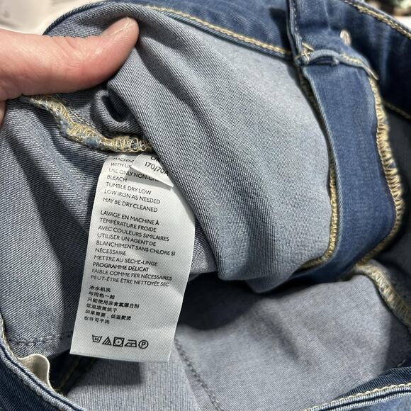 We The Free Jeans Womens 27 Blue Flare Bell Bottom High Rise Distressed Raw Hem - Picture 3 of 12